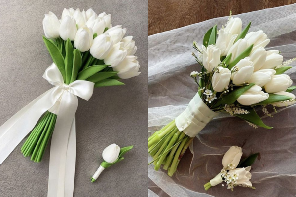 Bó hoa cưới tulip