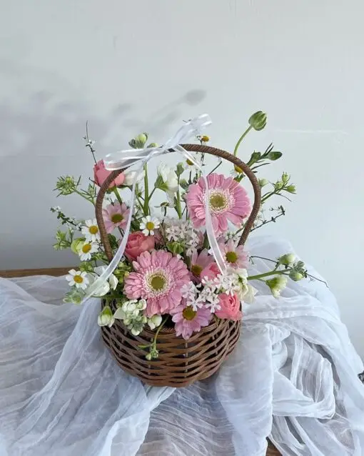 giỏ hoa đồng tiền