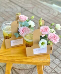 Túi giấy 2 ngăn set nước và hoa